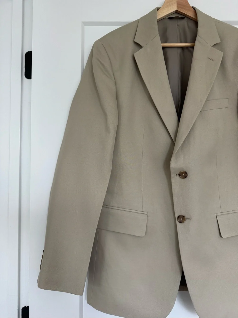Banana Republic 40R Cotton Linen Blazer Tan Khaki Sport Coat Tailored Jacket